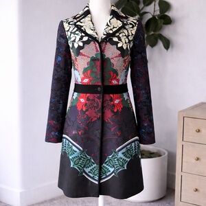 Anthropologie Eleveness Statement Print Tailored Coat – Size 8 (EU 36)